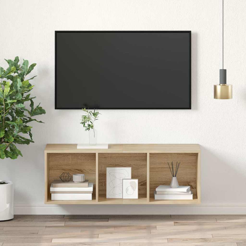 805483 vidaXL Wall-mounted TV Cabinet Sonoma Oak 37x37x107 cm Engineered Wood