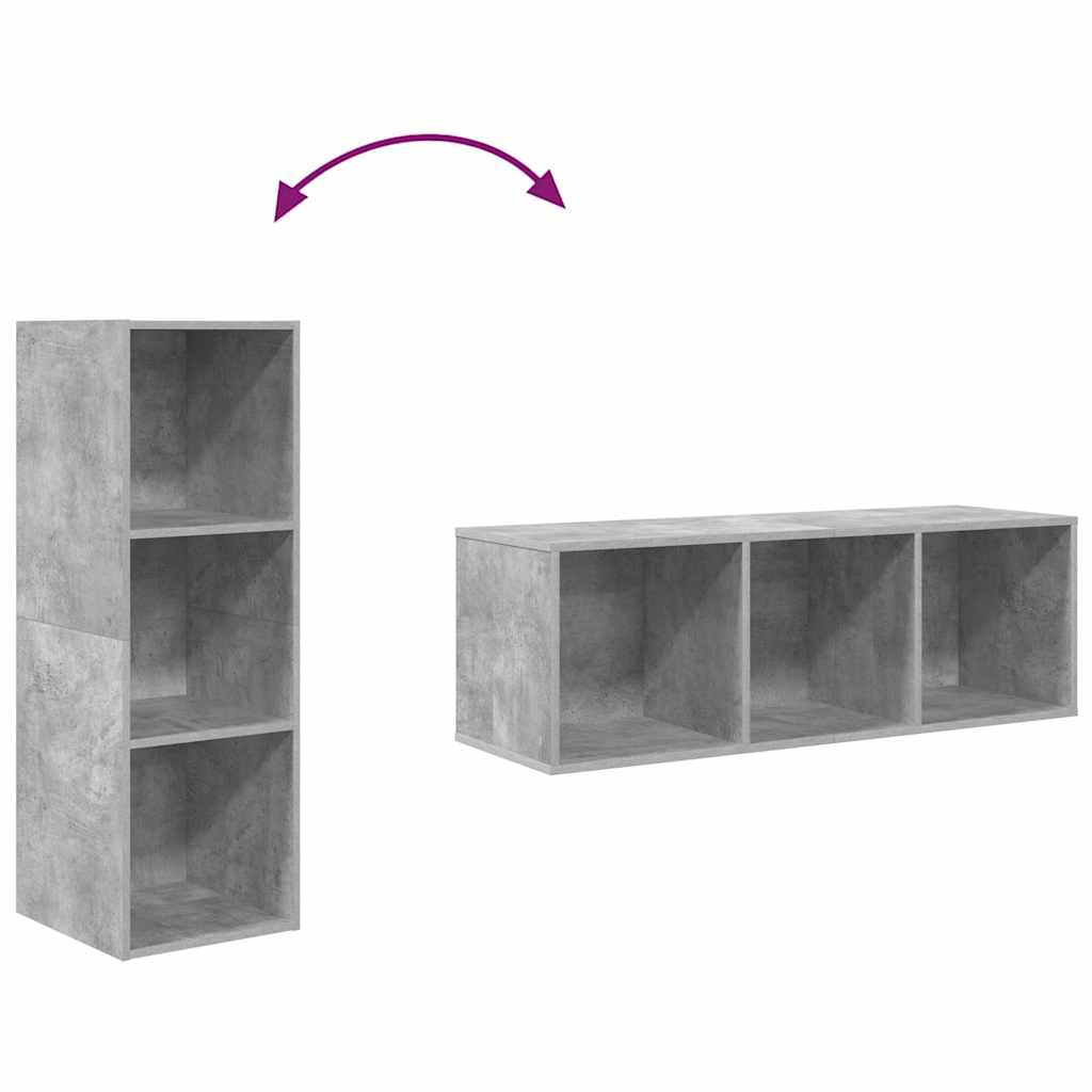 805484 vidaXL Wall-mounted TV Cabinet Concrete Grey 37x37x107 cm Engineered Wood