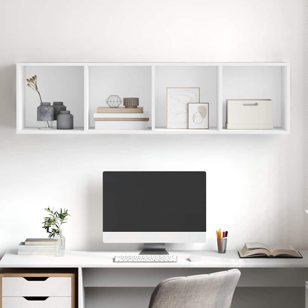 805489 vidaXL Wall-mounted TV Cabinet White 37x37x142,5 cm Engineered Wood
