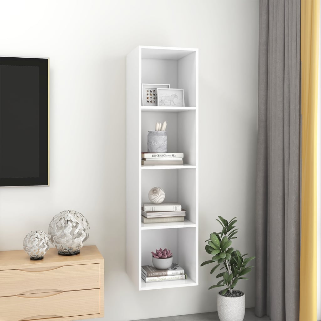 vidaXL Wall-mounted TV Cabinet White 37x37x142.5 cm Engineered Wood