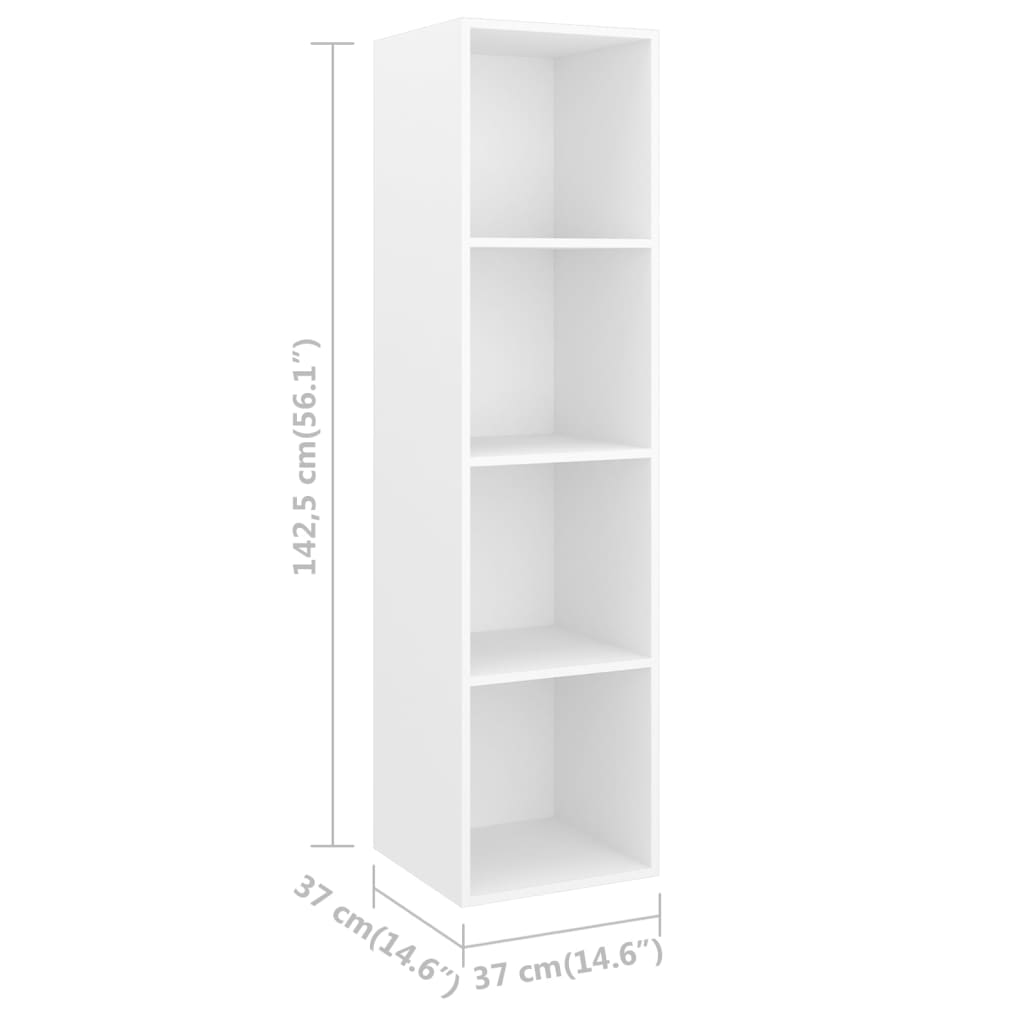 vidaXL Wall-mounted TV Cabinet White 37x37x142.5 cm Engineered Wood