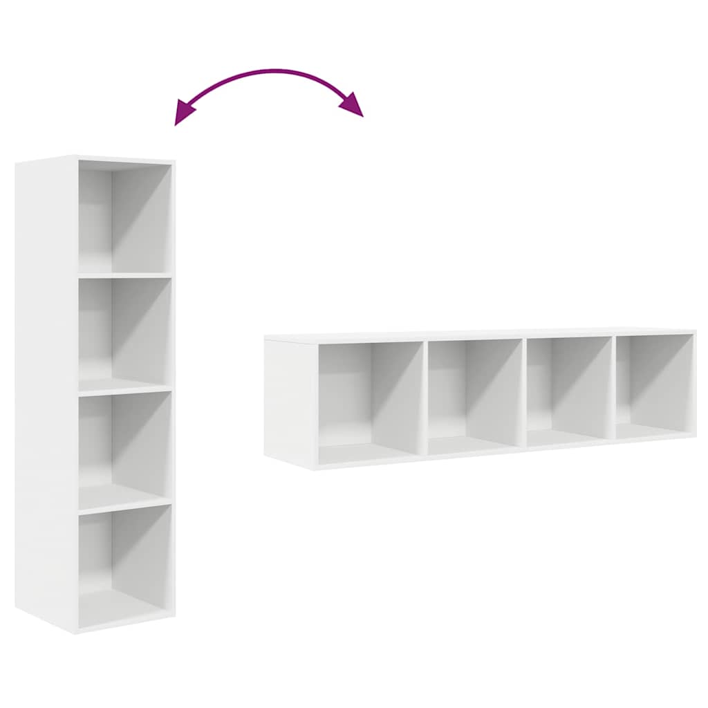 805489 vidaXL Wall-mounted TV Cabinet White 37x37x142,5 cm Engineered Wood