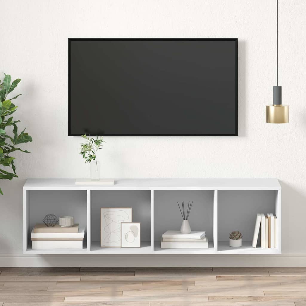 805489 vidaXL Wall-mounted TV Cabinet White 37x37x142,5 cm Engineered Wood