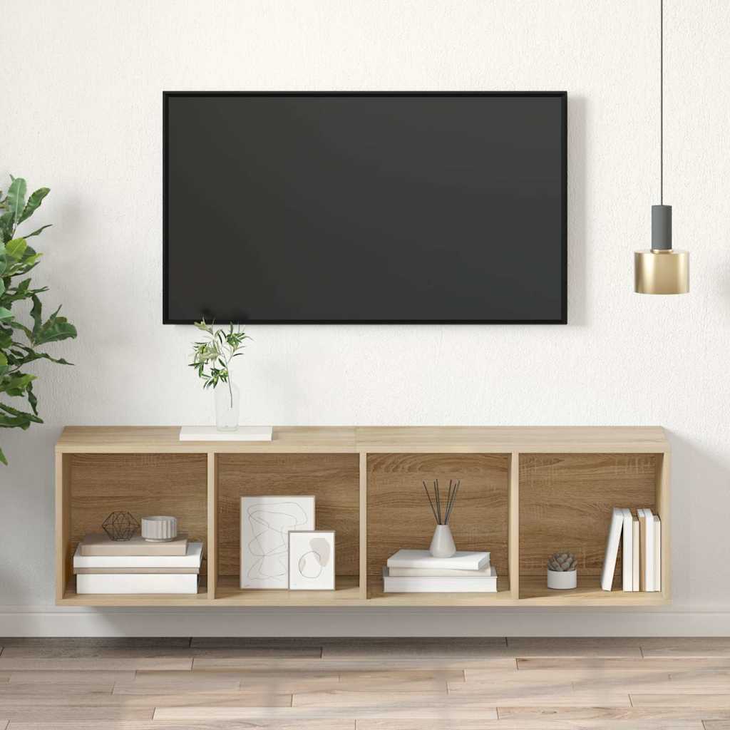 Wall-mounted TV Cabinet Sonoma Oak 37x37x142.5 cm