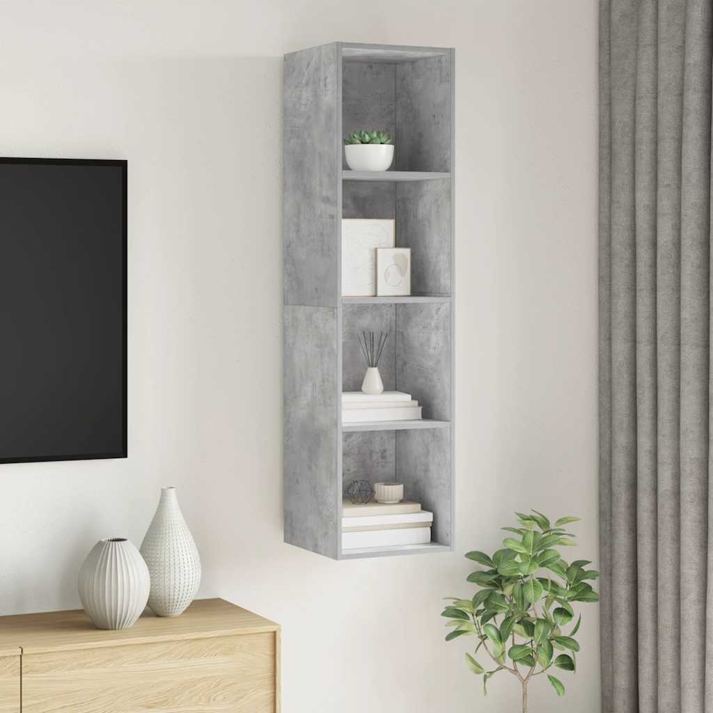 805493 vidaXL Wall-mounted TV Cabinet Concrete Grey 37x37x142,5 cm Engineered Wood