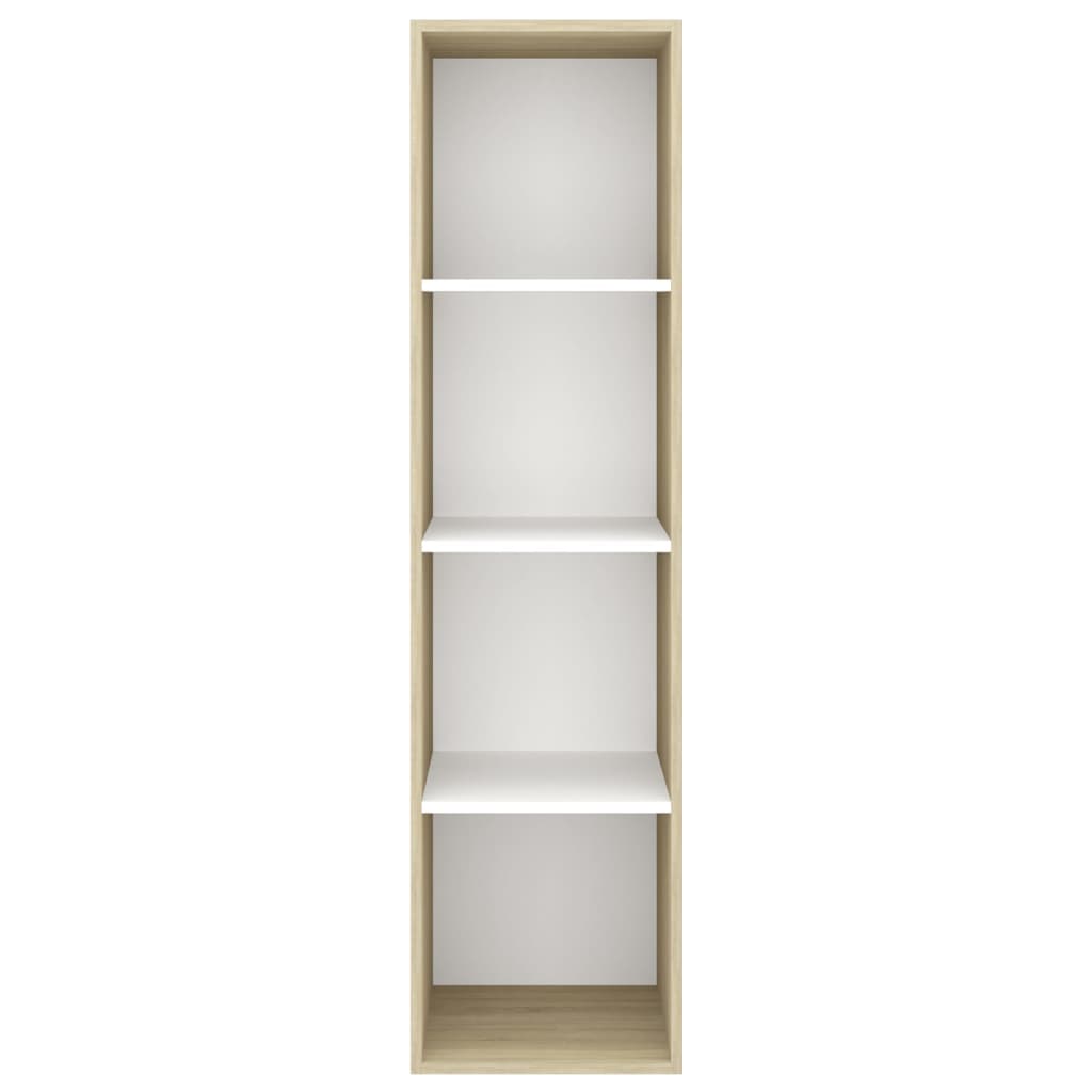 vidaXL Wall-mounted TV Cabinet Sonoma Oak and White 37x37x142.5 cm Engineered Wood