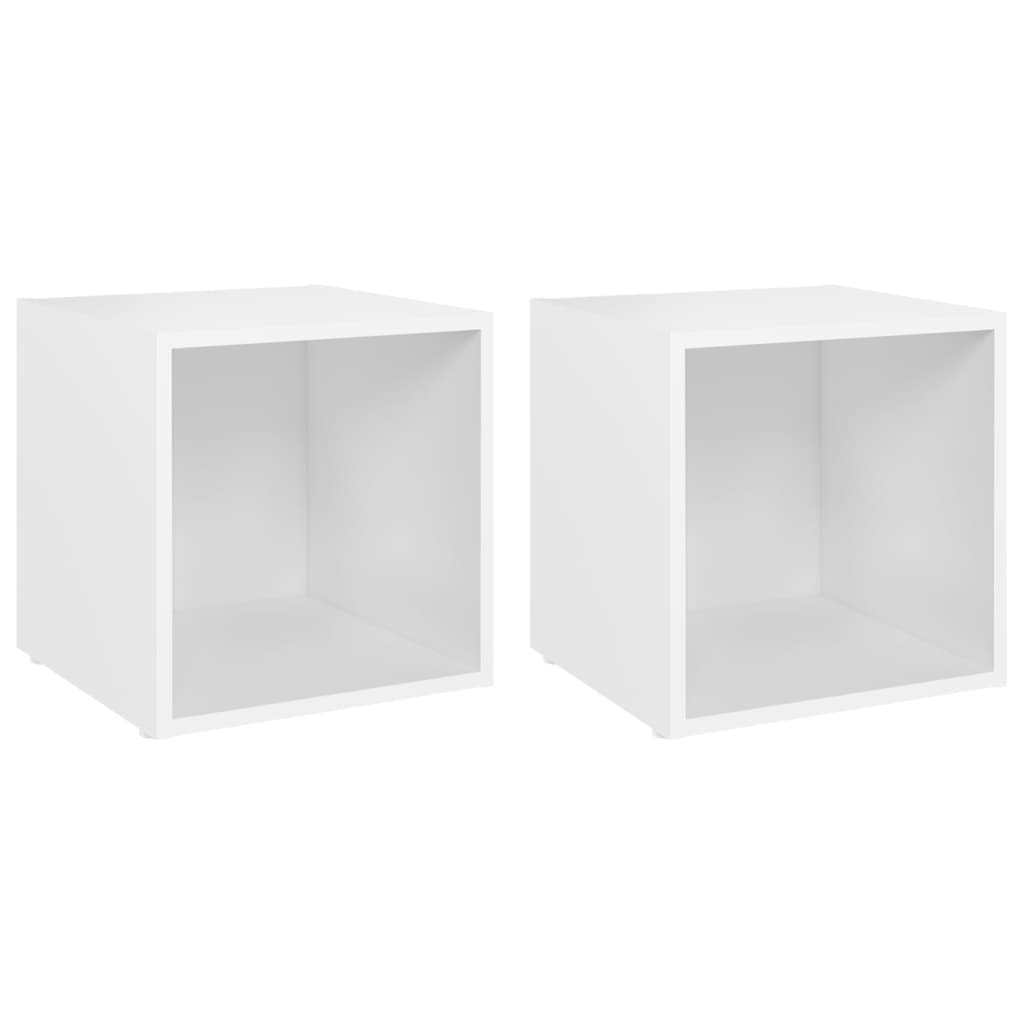 805499 vidaXL 2 Piece TV Cabinet Set White 37x35x37 cm Engineered Wood