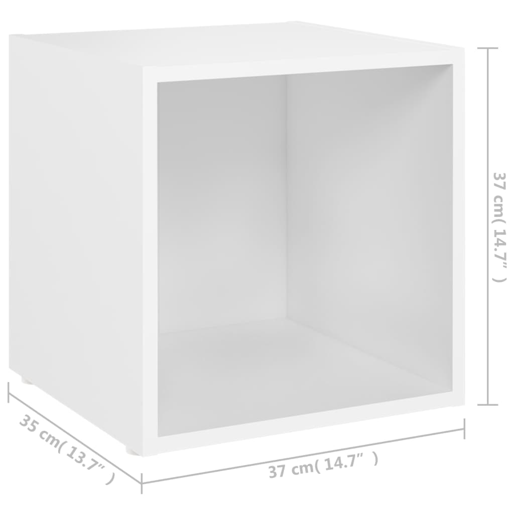 805499 vidaXL 2 Piece TV Cabinet Set White 37x35x37 cm Engineered Wood