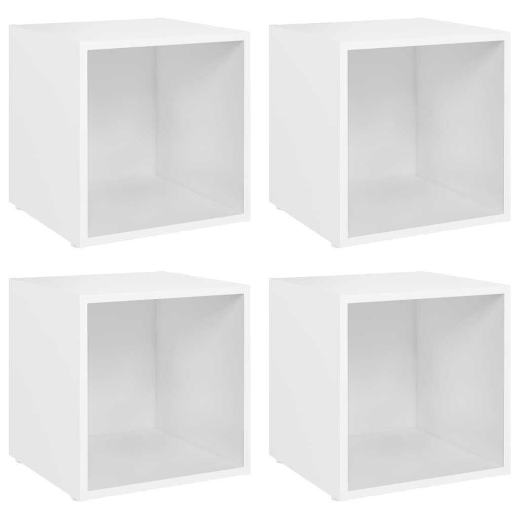 vidaXL TV Cabinets 4 pcs White 37x35x37 cm Engineered Wood