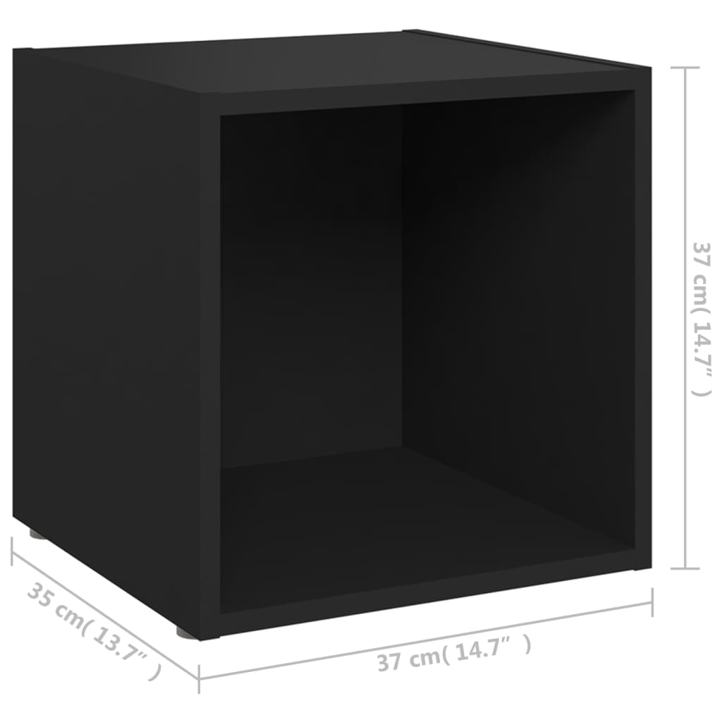 vidaXL TV Cabinets 4 pcs Black 37x35x37 cm Engineered Wood