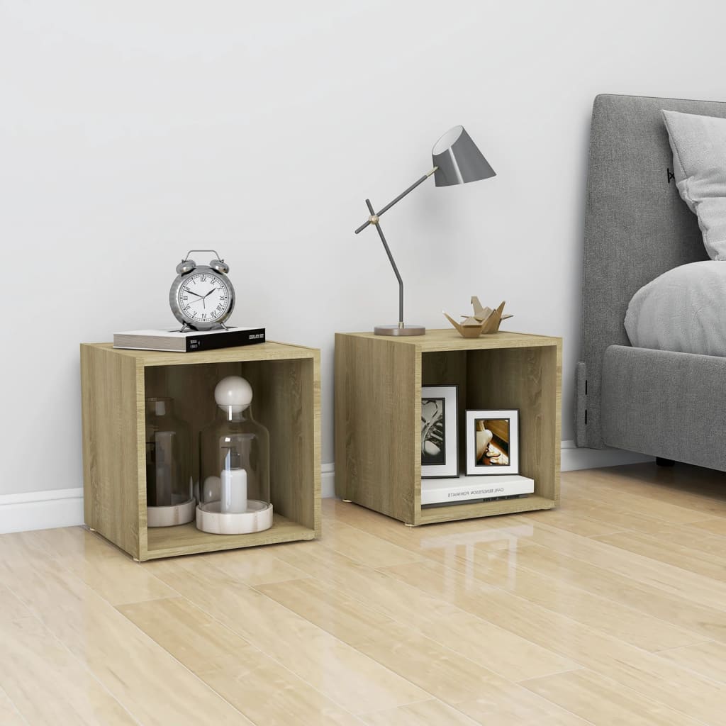 805507 vidaXL TV Cabinet Sonoma Oak 37x35x37 cm Engineered Wood