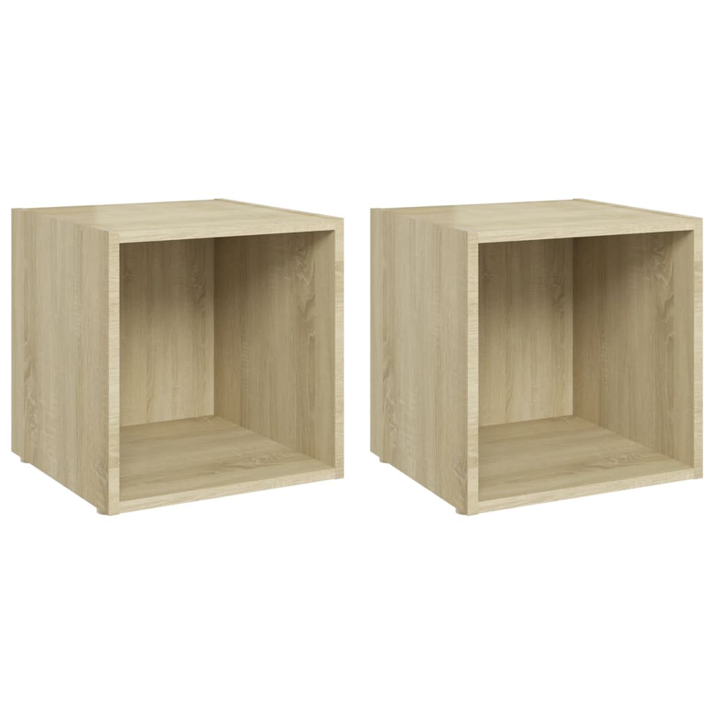 vidaXL TV Cabinets 2 pcs Sonoma Oak 37x35x37 cm Engineered Wood