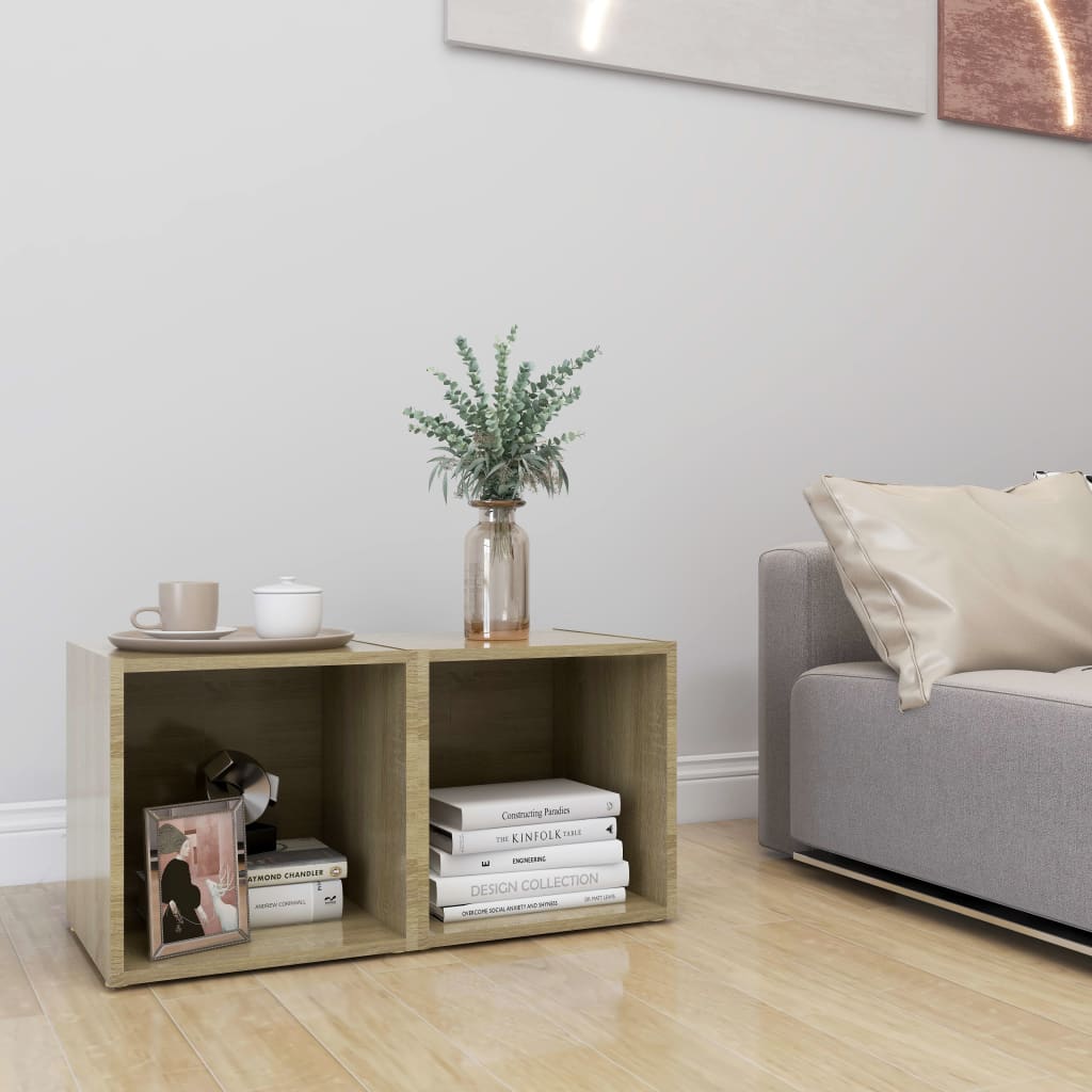 805508 vidaXL 2 Piece TV Cabinet Set Sonoma Oak 37x35x37 cm Engineered Wood