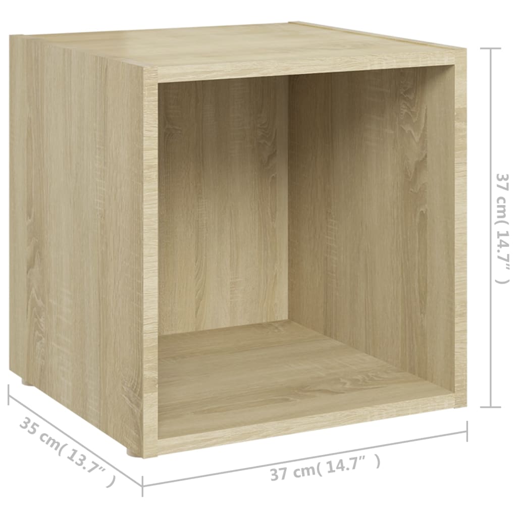 vidaXL TV Cabinets 2 pcs Sonoma Oak 37x35x37 cm Engineered Wood