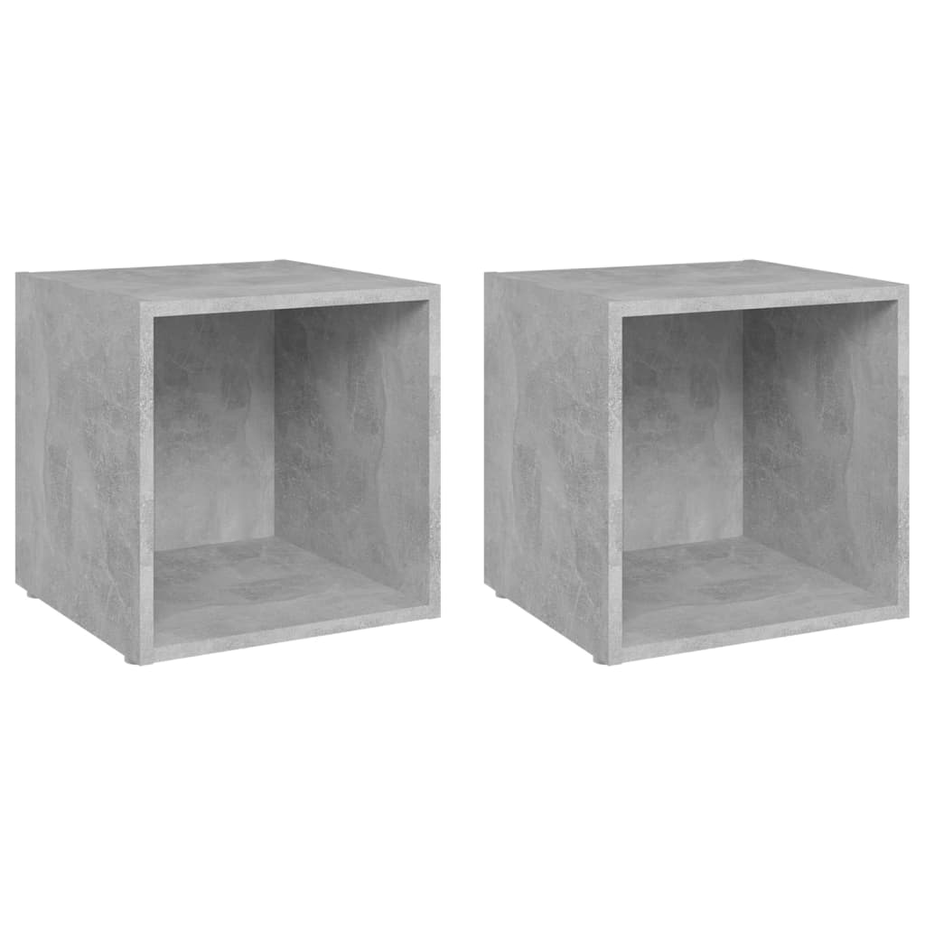 805511 vidaXL 2 Piece TV Cabinet Set Concrete Grey 37x35x37 cm Engineered Wood