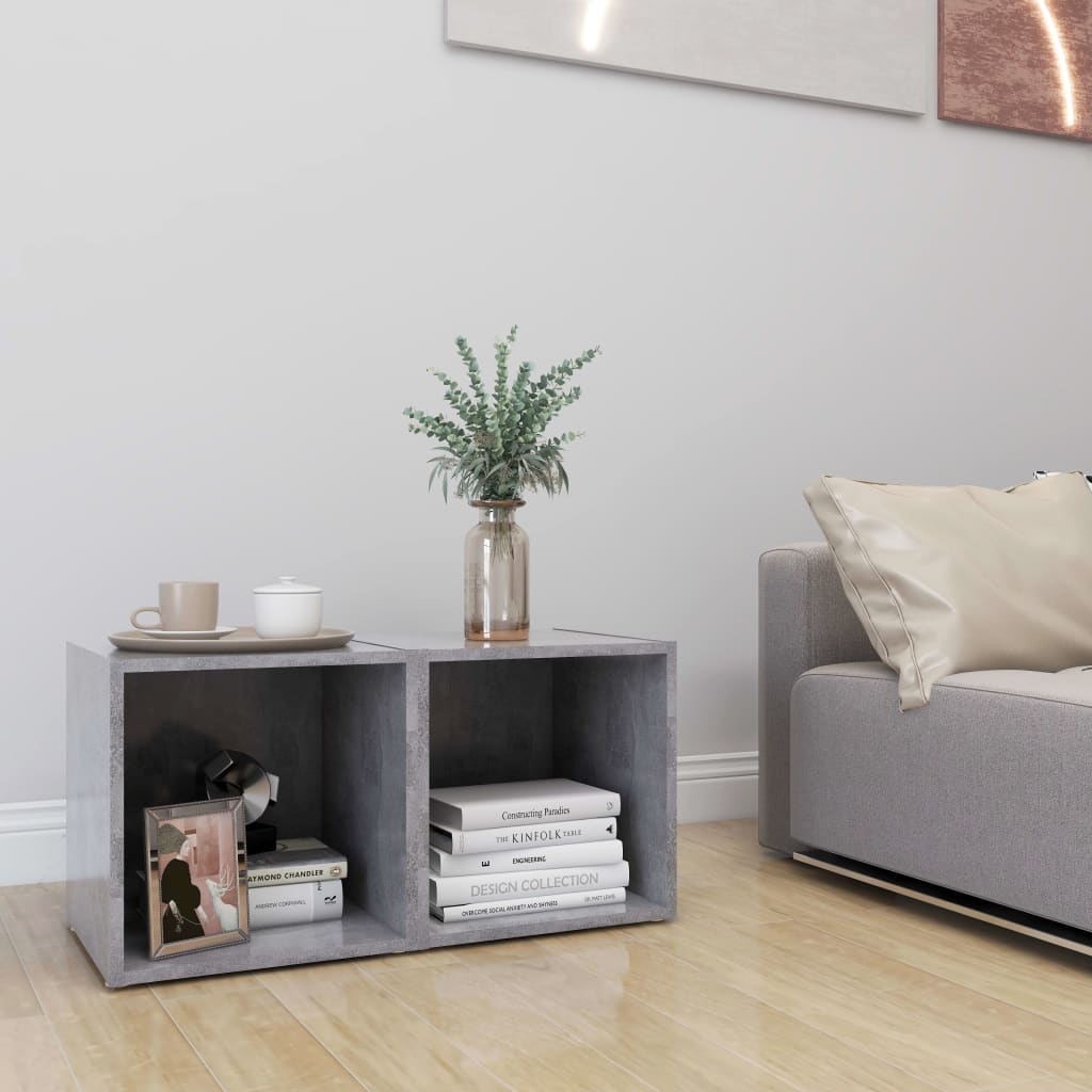 805511 vidaXL 2 Piece TV Cabinet Set Concrete Grey 37x35x37 cm Engineered Wood