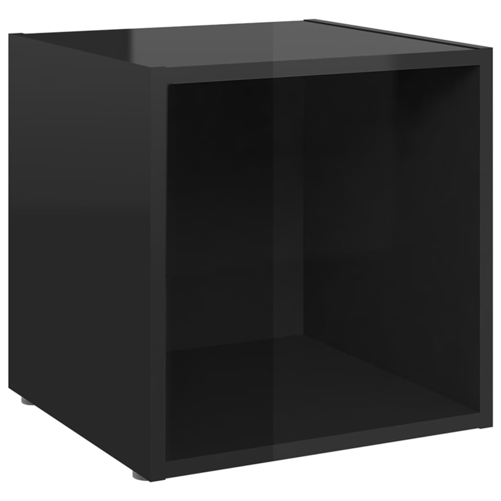 vidaXL TV Cabinets 4 pcs High Gloss Black 37x35x37 cm Engineered Wood