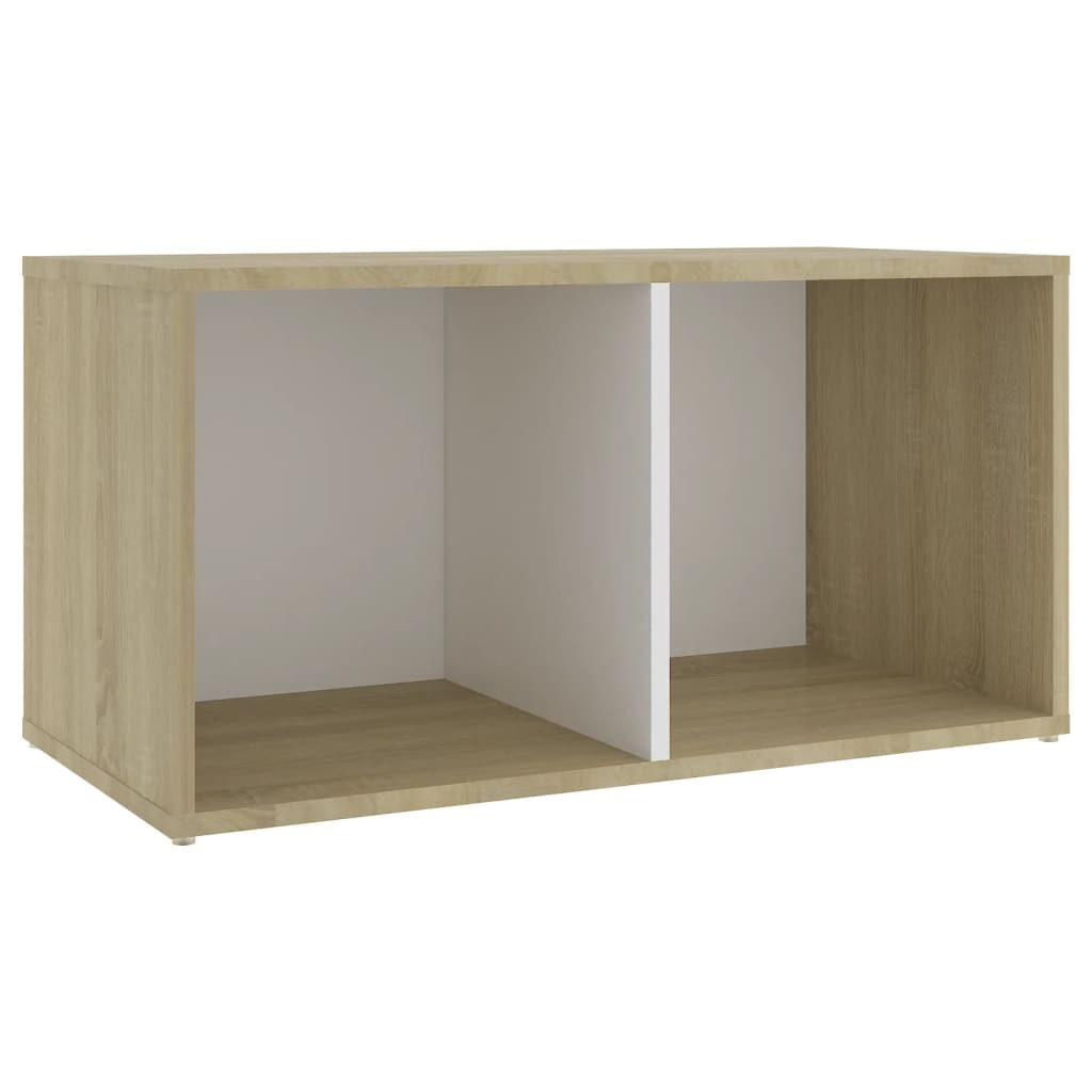 vidaXL TV Cabinet White and Sonoma Oak 72x35x36.5 cm Engineered Wood