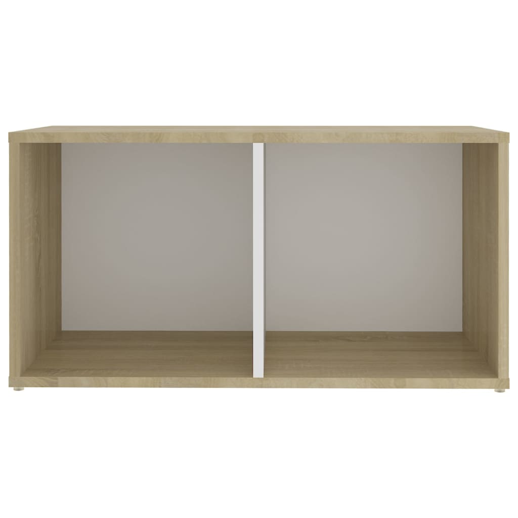 vidaXL TV Cabinet White and Sonoma Oak 72x35x36.5 cm Engineered Wood