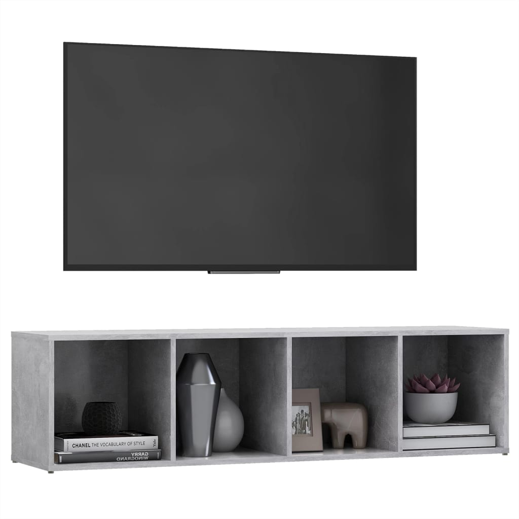 vidaXL TV Cabinet Concrete Grey 142.5x35x36.5 cm Engineered Wood