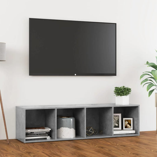 vidaXL TV Cabinet Concrete Grey 142.5x35x36.5 cm Engineered Wood