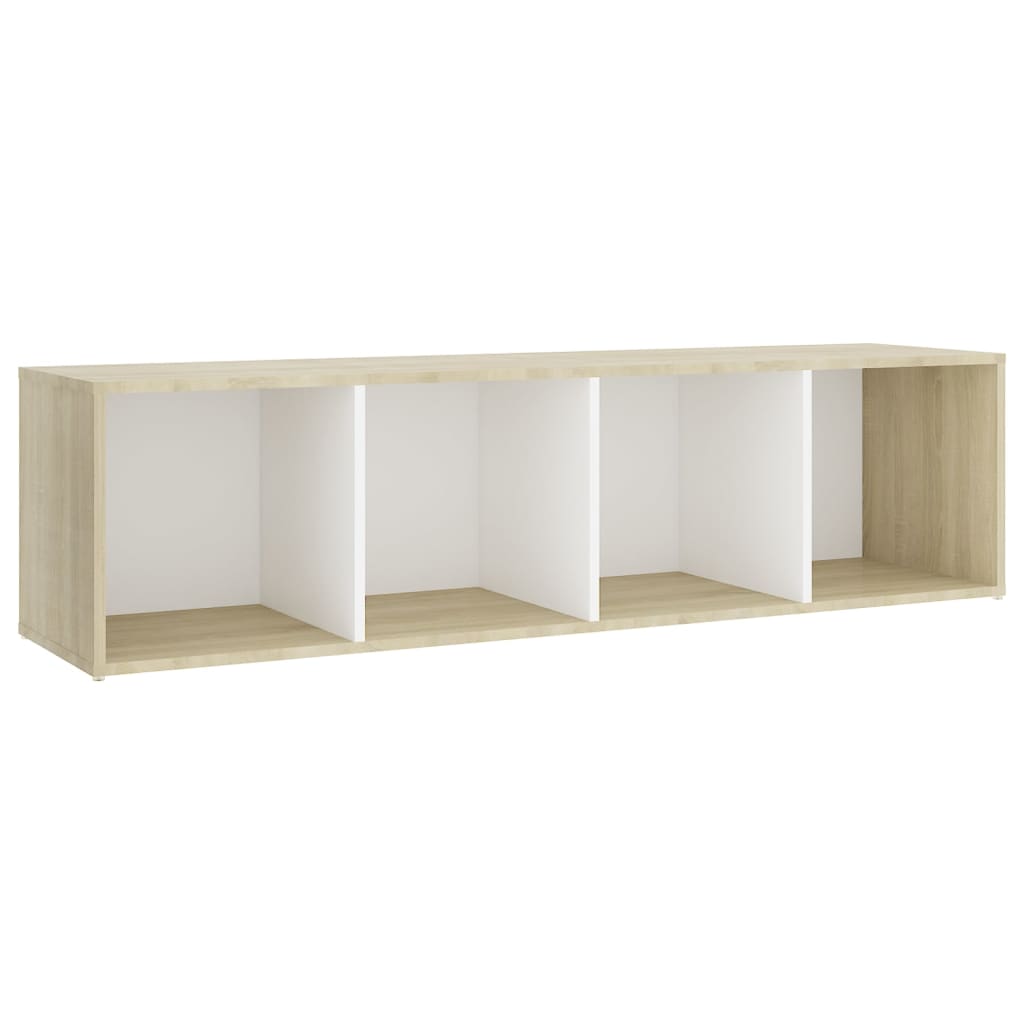 vidaXL TV Cabinet White and Sonoma Oak 142.5x35x36.5 cm Engineered Wood