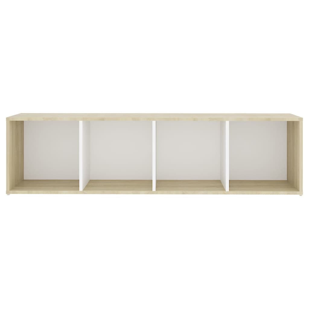 vidaXL TV Cabinet White and Sonoma Oak 142.5x35x36.5 cm Engineered Wood