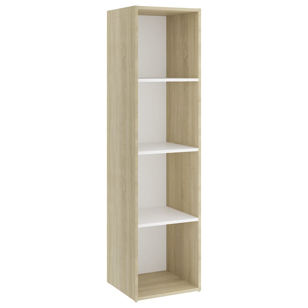 vidaXL TV Cabinet White and Sonoma Oak 142.5x35x36.5 cm Engineered Wood