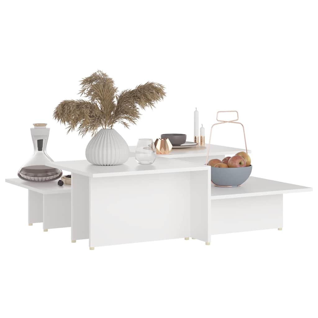 805562 vidaXL Coffee Tables 2 pcs White 111,5x50x33 cm Engineered Wood