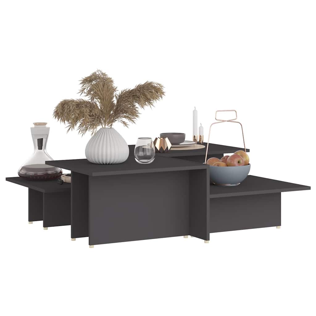 805566 vidaXL Coffee Tables 2 pcs Grey 111,5x50x33 cm Engineered Wood