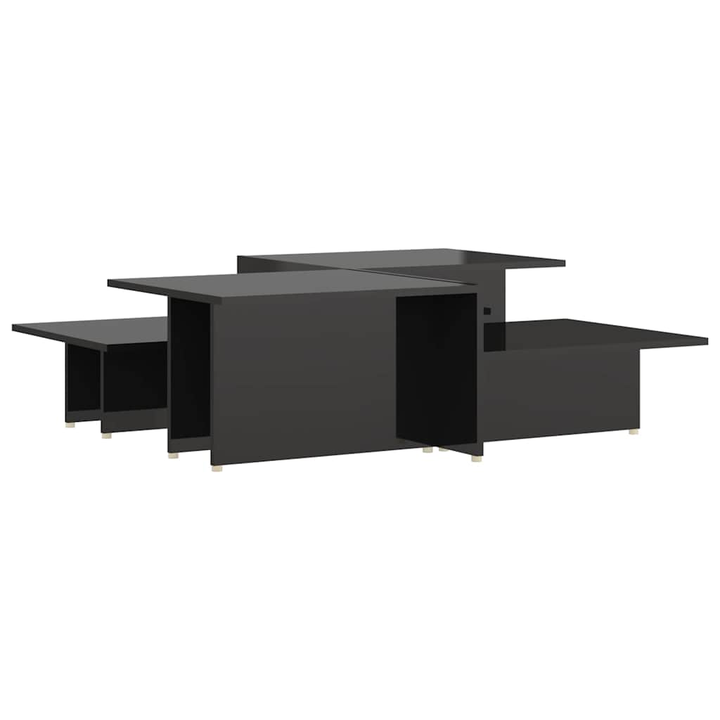 805576 vidaXL Coffee Tables 2 pcs High Gloss Black 111,5x50x33 cm Engineered Wood