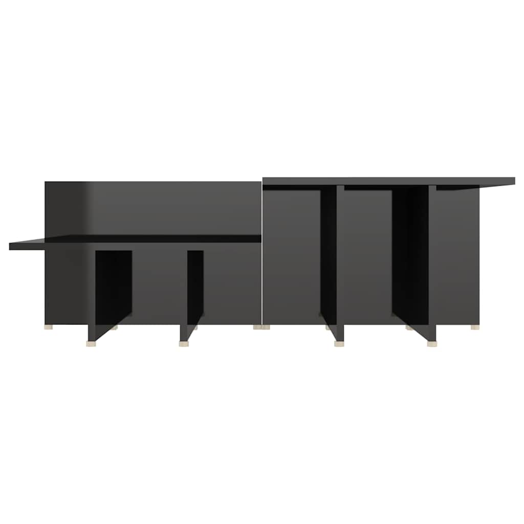 805576 vidaXL Coffee Tables 2 pcs High Gloss Black 111,5x50x33 cm Engineered Wood
