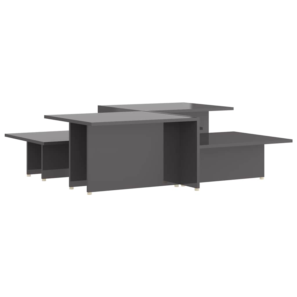 805578 vidaXL Coffee Tables 2 pcs High Gloss Grey 111,5x50x33 cm Engineered Wood