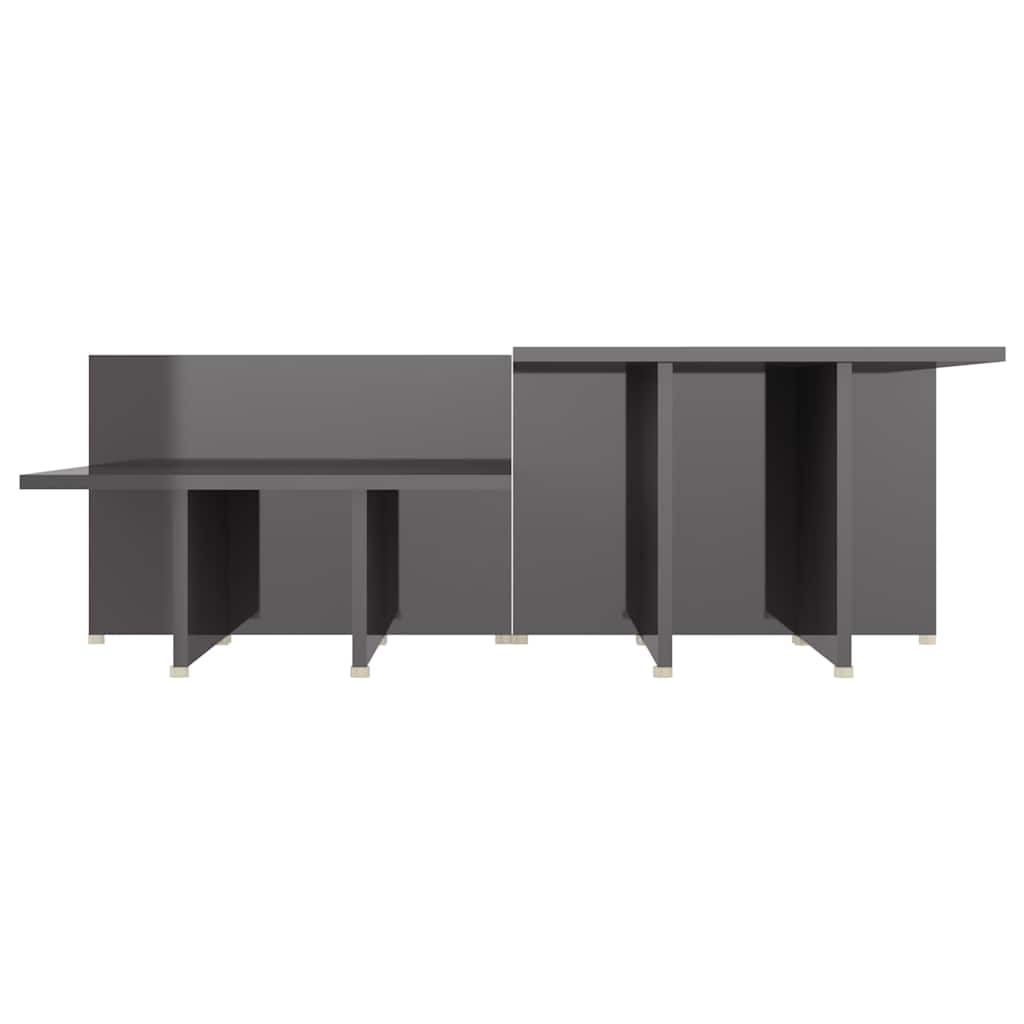 805578 vidaXL Coffee Tables 2 pcs High Gloss Grey 111,5x50x33 cm Engineered Wood