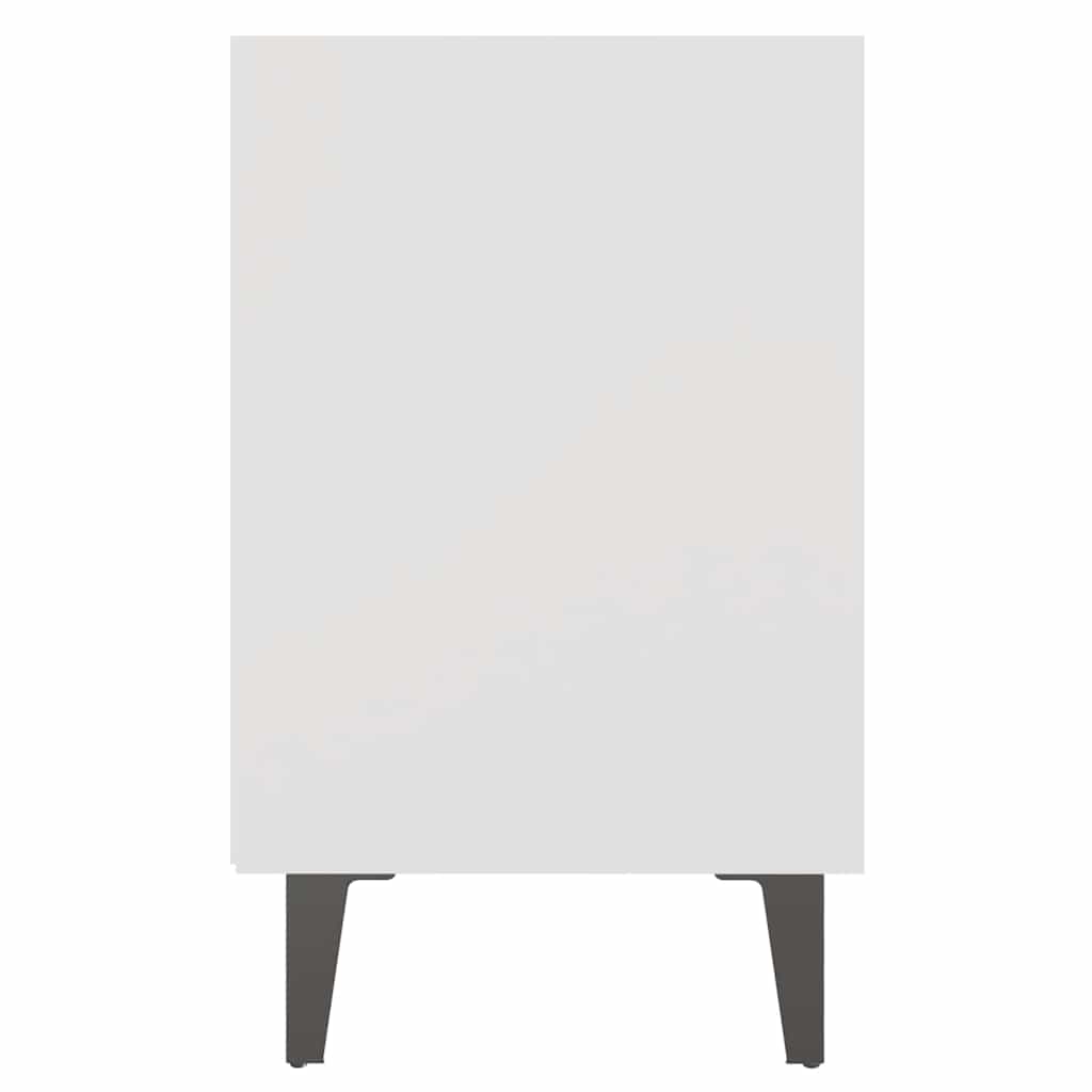 Bed Cabinet with Metal Legs White 40x30x50 cm