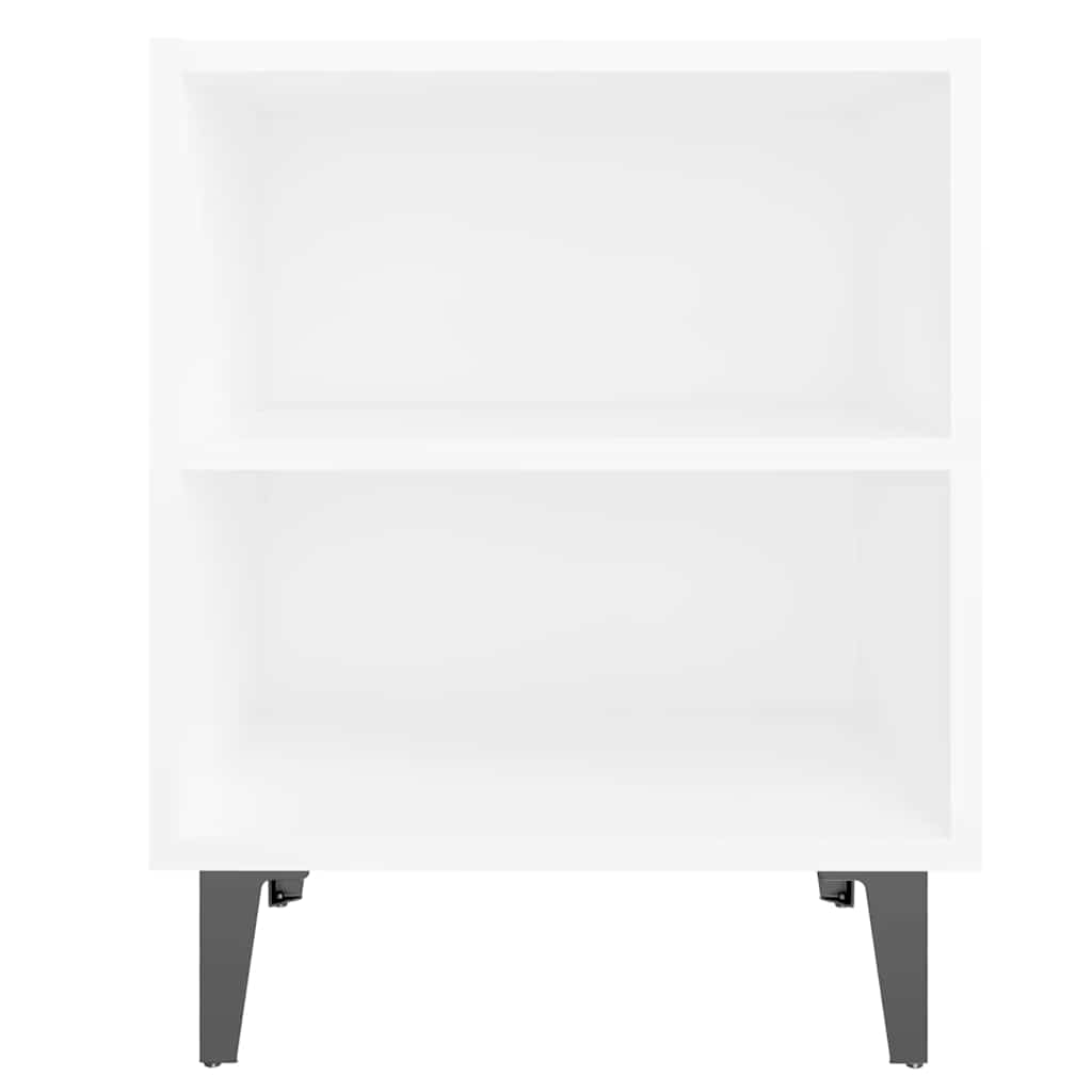 Bed Cabinets with Metal Legs 2 pcs White 40x30x50 cm
