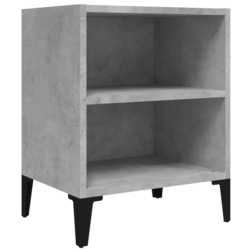 Bed Cabinet with Metal Legs Concrete Grey 40x30x50 cm