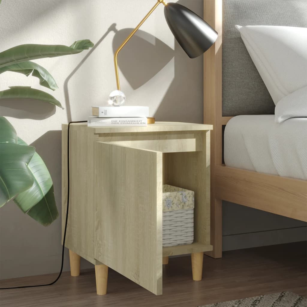 Bed Cabinet | Sonoma oak | Engineered wood, Solid eucalyptus wood | Small