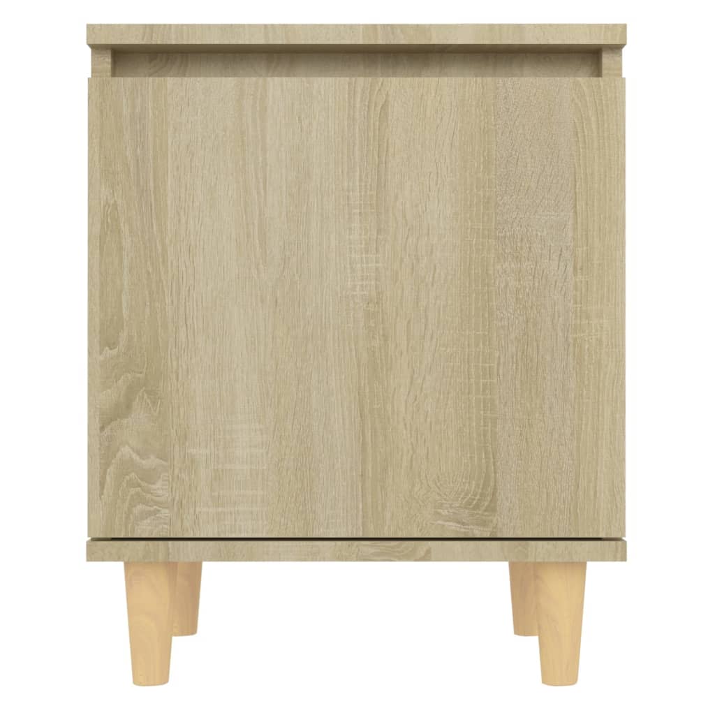 805822 vidaXL Bed Cabinets with Solid Wood Legs 2 pcs Sonoma Oak 40x30x50 cm
