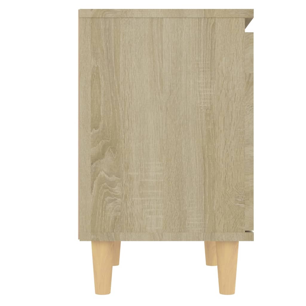 805822 vidaXL Bed Cabinets with Solid Wood Legs 2 pcs Sonoma Oak 40x30x50 cm