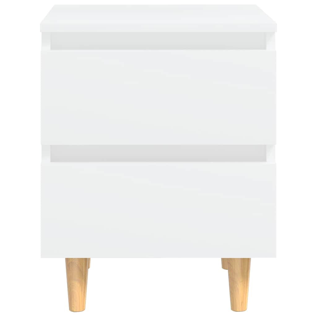 805852 vidaXL Bed Cabinets with Solid Pinewood Legs 2 pcs White 40x35x50 cm