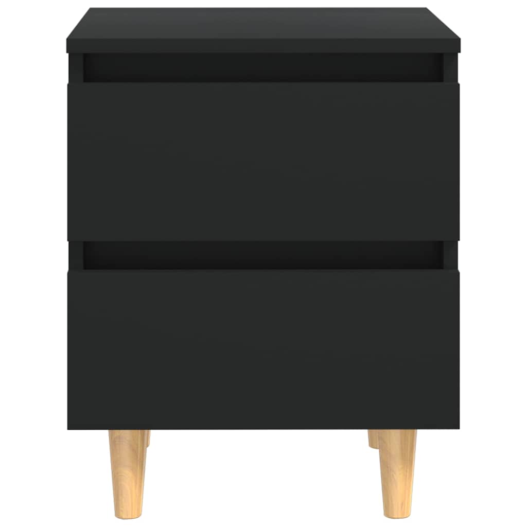 805854 vidaXL Bed Cabinets with Solid Pinewood Legs 2 pcs Black 40x35x50 cm