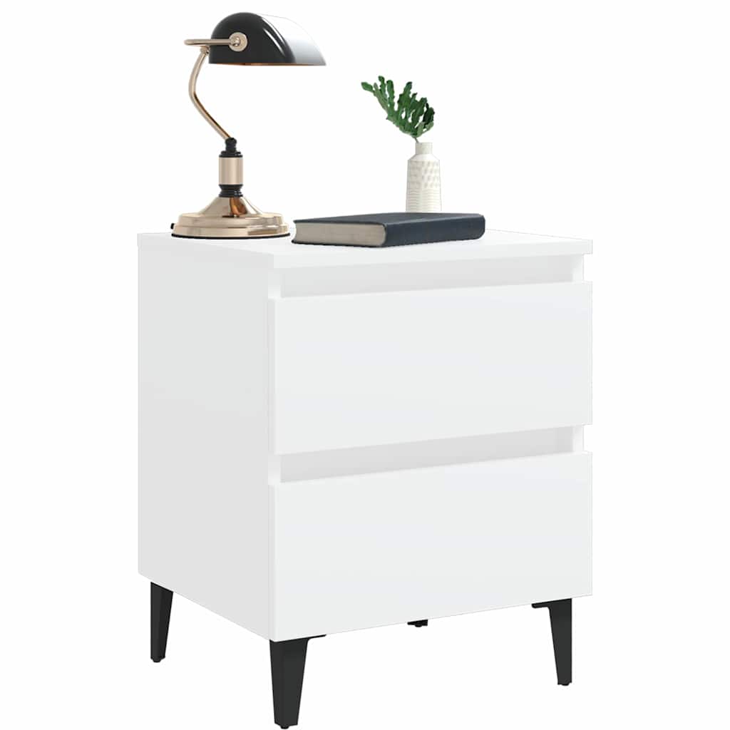 805869 vidaXL Bed Cabinet White 40x35x50 cm Engineered Wood