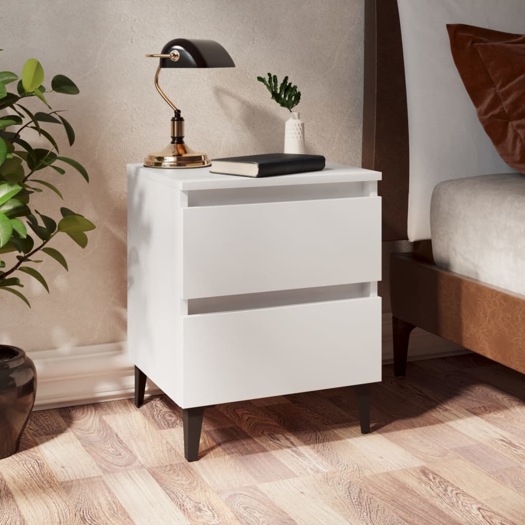 vidaXL Bed Cabinet White 40x35x50 cm Engineered Wood