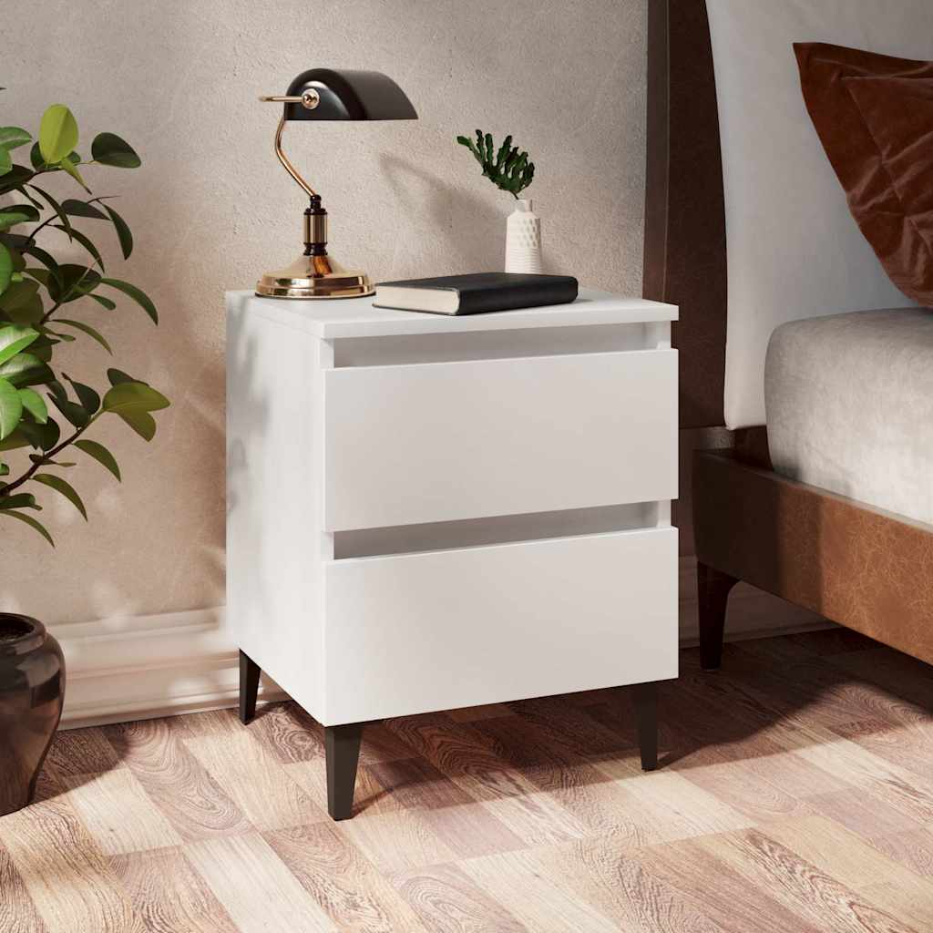 805869 vidaXL Bed Cabinet White 40x35x50 cm Engineered Wood