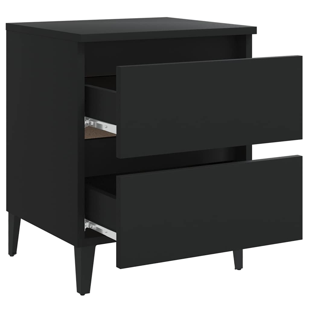 805871 vidaXL Bed Cabinet Black 40x35x50 cm Engineered Wood