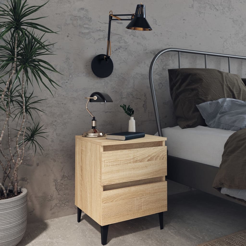 Bed Cabinet Sonoma Oak 40x35x50 cm Engineered Wood