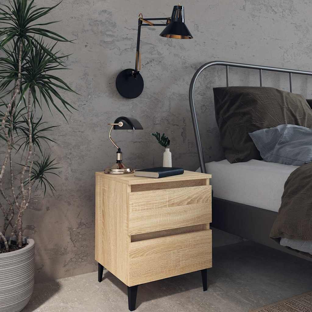 805875 vidaXL Bed Cabinet Sonoma Oak 40x35x50 cm Engineered Wood