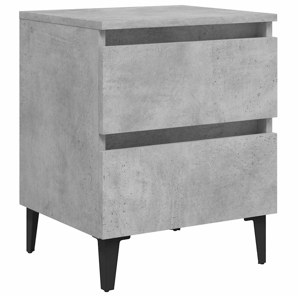 805878 vidaXL Bed Cabinets 2 pcs Concrete Grey 40x35x50 cm Engineered Wood
