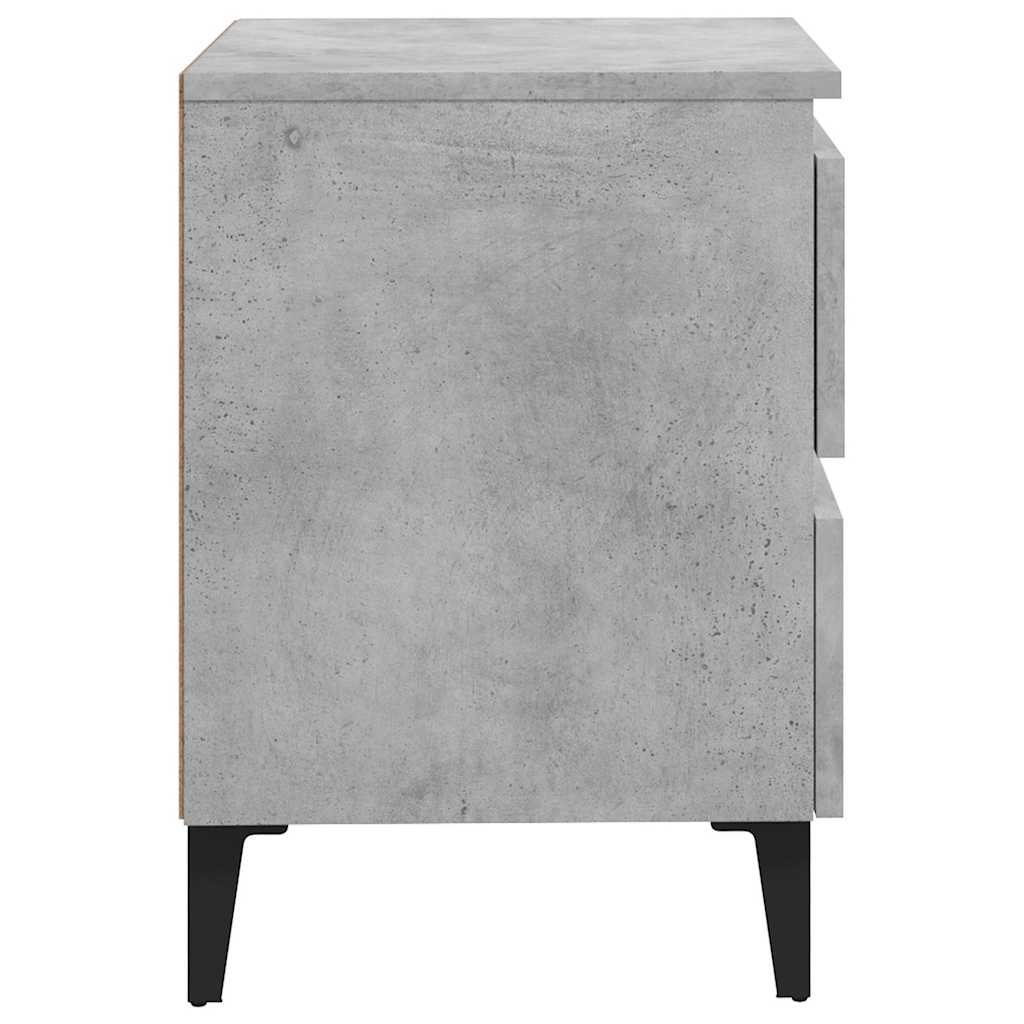 805878 vidaXL Bed Cabinets 2 pcs Concrete Grey 40x35x50 cm Engineered Wood